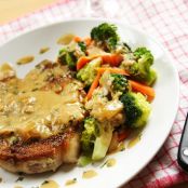 Creamy Onion Garlic Pork Chops & Potatoes